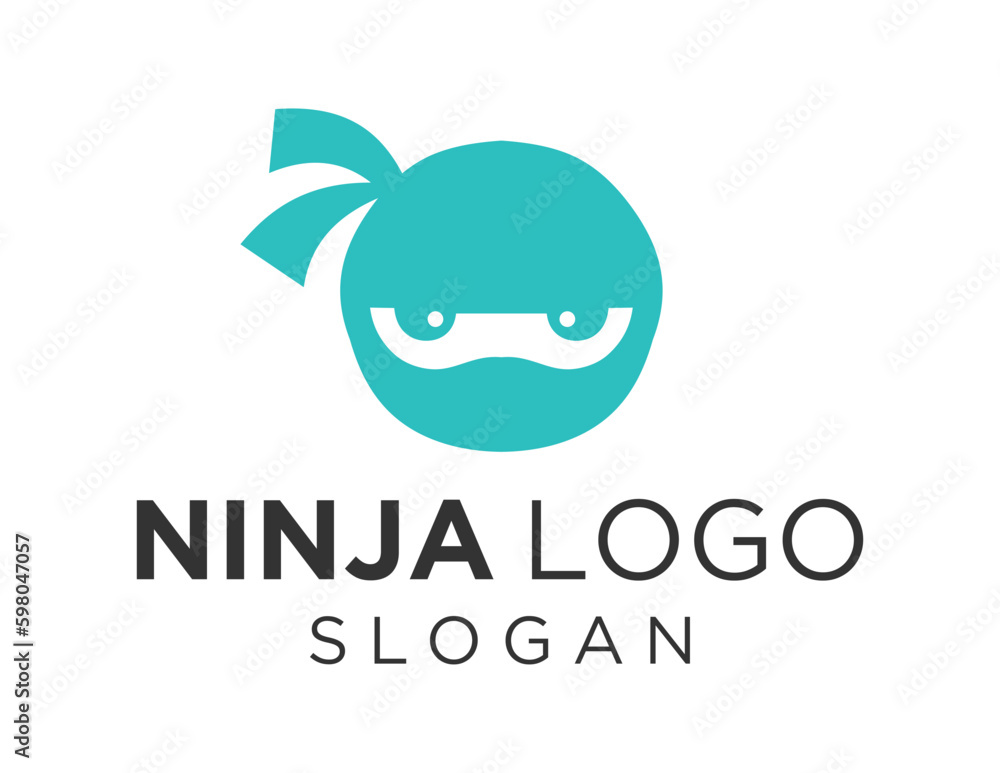 Poster logo design about ninja on a white background. created using the coreldraw application.