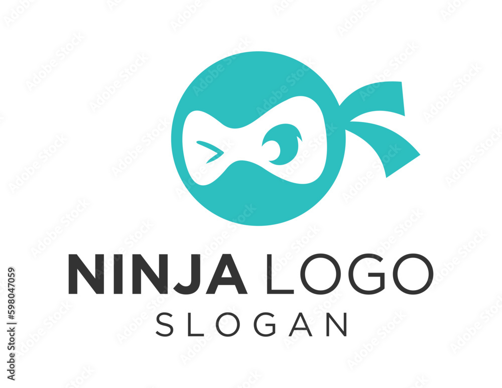 Poster logo design about ninja on a white background. created using the coreldraw application.