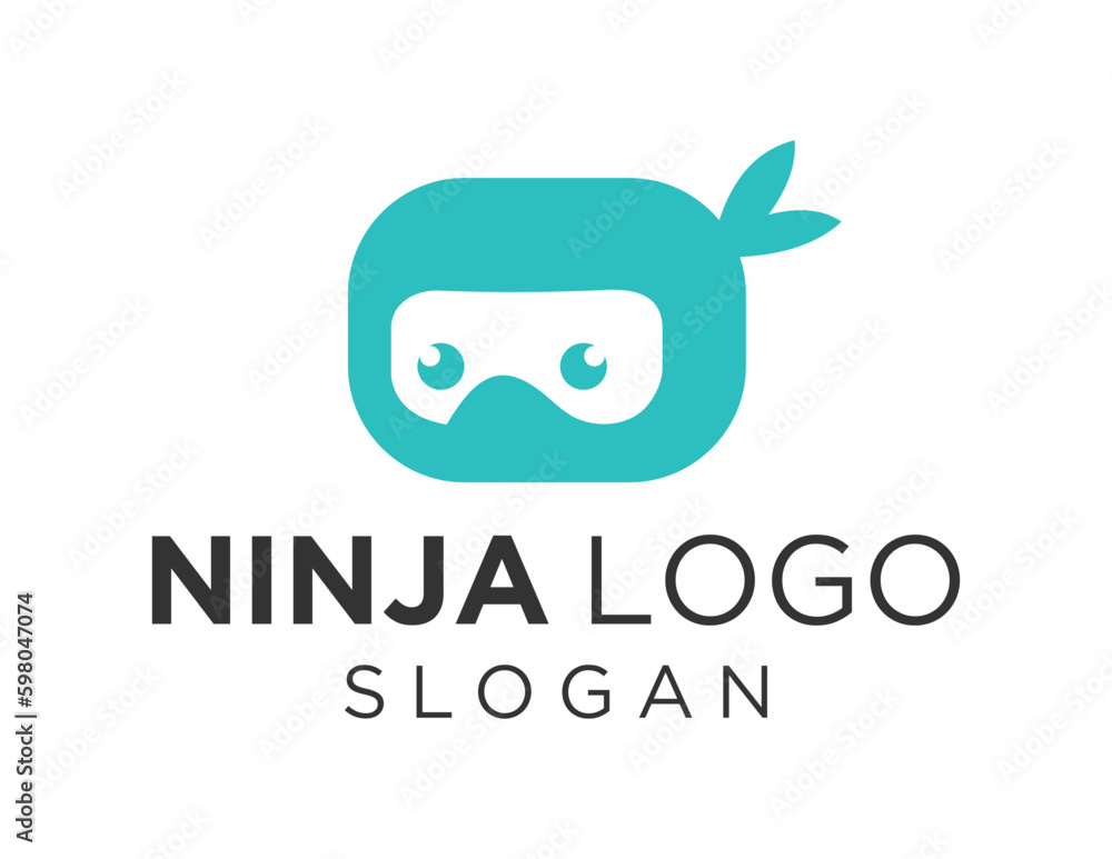 Poster logo design about ninja on a white background. created using the coreldraw application.
