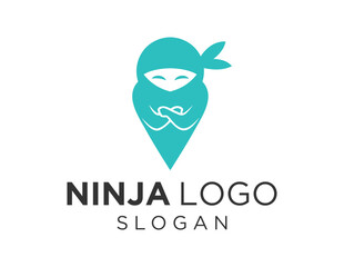 Logo design about Ninja on a white background. created using the CorelDraw application.