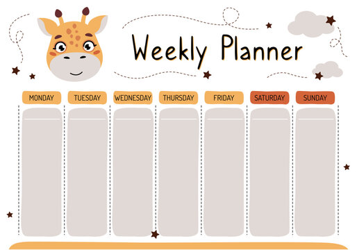 Planner for mom. Weekly planner, wish list, to-do list in cartoon flat style with cute animals. A set of digital prints. - Powered by Adobe