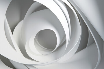 Minimalist Abstract White Curves Background Design