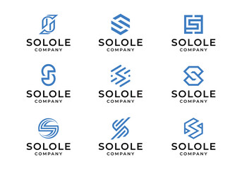Creative initial letter S corporate business logo design collection