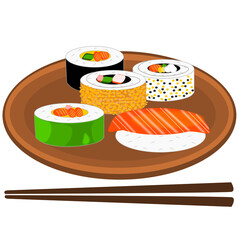sushi on a plate