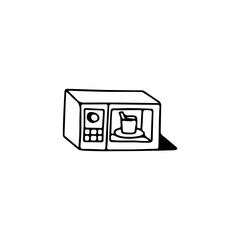 vector illustration doodle microwave concept