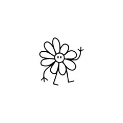 cute floral doodle illustration vector