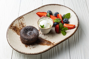 delicious desserts on a white background from the pastry chef
