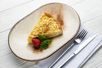 delicious desserts on a white background from the pastry chef
