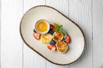 delicious desserts on a white background from the pastry chef
