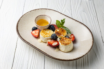 delicious desserts on a white background from the pastry chef
