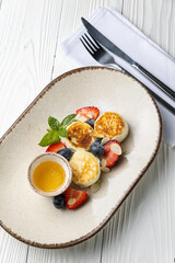 delicious desserts on a white background from the pastry chef
