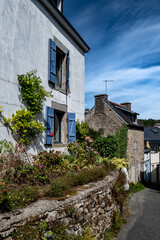 Street In Medieval Village And Artist Enclave Pont Aven At Finistere River Aven In Brittany, France