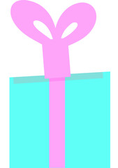 Present box with pink bow
