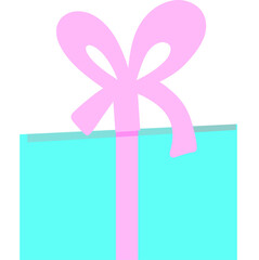 Present box with pink bow