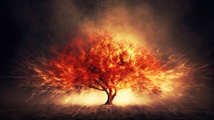 Amidst the Burning Bush - The Redemptive Power of God's Nature Revealed to Mose. Generative AI