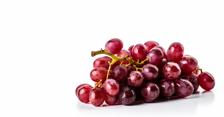 Ripe red grapes on a white isolated background, wine grapes, Fresh sweet fruit