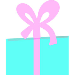 Present box with pink bow
