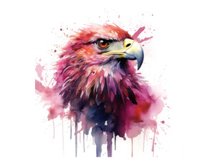eagle portrait watercolor
