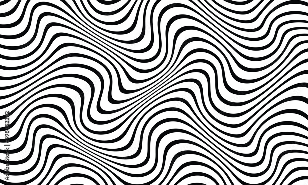 Poster abstract seamless horizontal wave line pattern vector art.