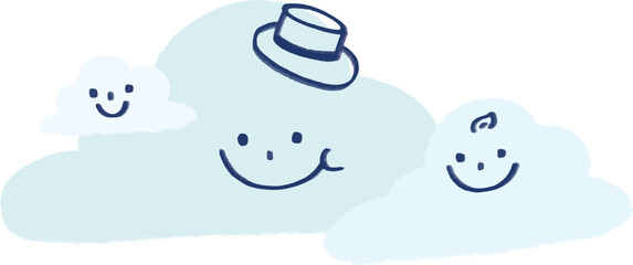 Cute smiley clouds