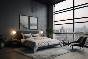 Luxurious Master Bedroom with City View