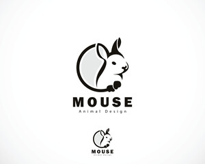 mouse logo design concept animal black vector