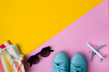 summer holidays  concept  background top view