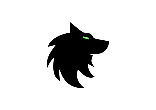 vector black dog, animal illustration design