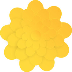 Yellow flower, Element of floral paper cut. Paper cut of flower shape. Icon of valentine day, gift, ornament, love and spring symbol. Illustration of floral.