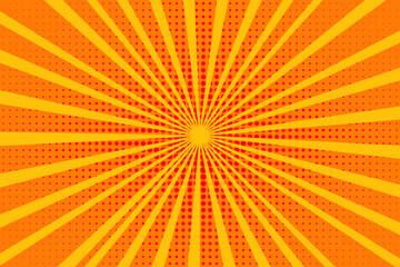 pop art sunbeam background center focus sunray orange