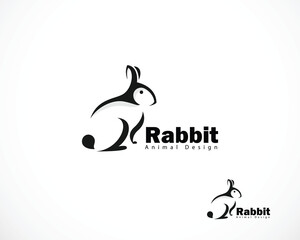 rabbit logo creative animal black vector design creative