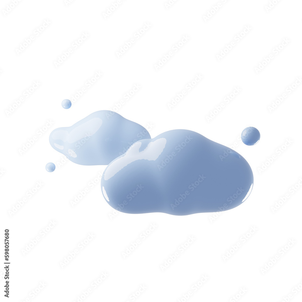 Poster clouds icon with blue color on 3d rendering