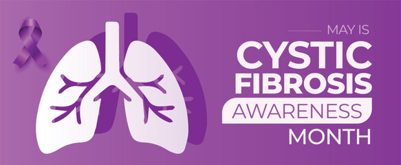 Obraz na płótnie Canvas Cystic Fibrosis Awareness Month. Observed in May. Vector banner.