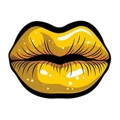 cartoon isolated illustration of red lips
