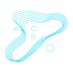 futuristic blue wireframe wave line for business decoration