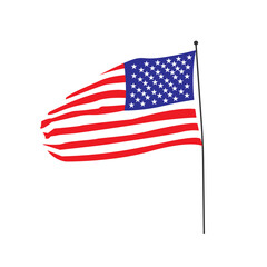 Beautiful American flag in the wind illustration