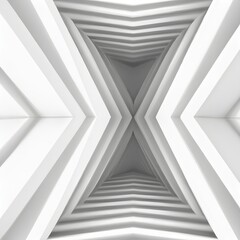 Beautiful abstract architecture background, 3D white intricate room, modern geometric wallpaper, and futuristic design. The textured background is ideal for presentations. AI generated.