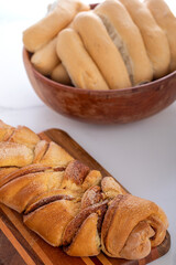 Bakery bread with white background