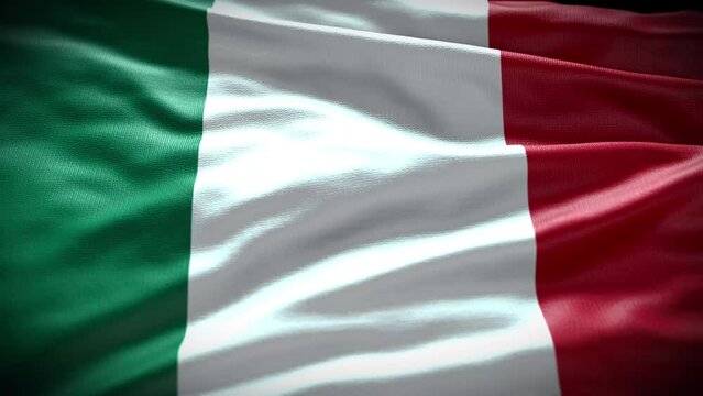 Italy Flag Waving 3D animation. Seamless looping Italy flag animation 4K