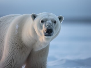 Obraz na płótnie Canvas Arctic Majesty: A Stunning Portrait of a Polar Bear at Dawn