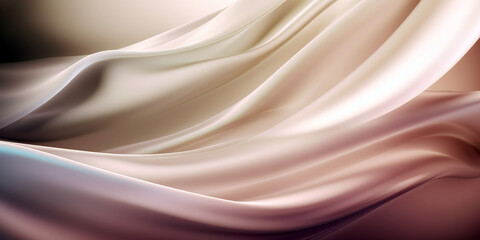 Obraz premium Modern wavy silk abstract background in many colors. Wavy silk material for background. Additional wallpaper, background or web in 3D design. Illustration generated by AI