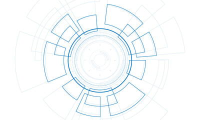 Fototapeta premium Sci fi futuristic user interface, HUD, Technology abstract background , Vector illustration. 