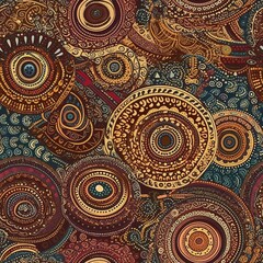 Seamless Aboriginal Pattern tile design, generative ai