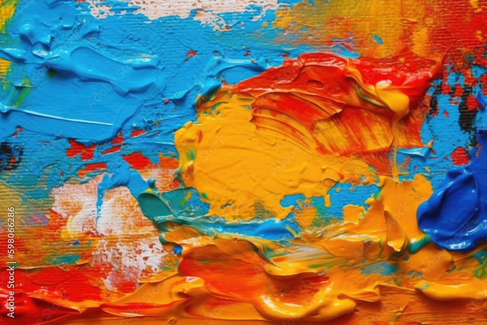 Aufkleber vibrant and textured painting with thick layers of colorful paint. generative ai generative ai