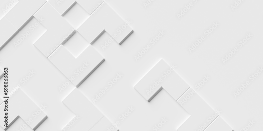 Poster offset white angled cube boxes diagonal block background wallpaper banner template fade out with cop