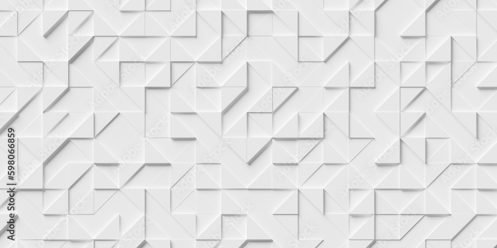 Aufkleber random shifted offset abstract white polygon geometrical triangles pattern background wallpaper bann