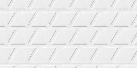 Two layer offset white triangle grid geometrical background wallpaper banner pattern flat lay top view from above