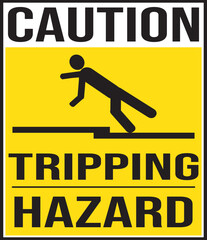 Tripping hazard industrial safety warning sign vector eps