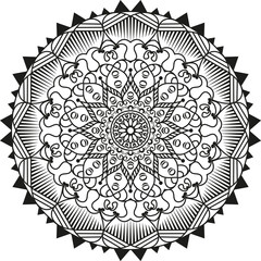 Fototapeta premium Circular pattern in the form of a mandala. Decorative pattern in mandala style. Coloring book page.