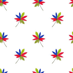 Colorful seamless pattern with leaves Tropic print